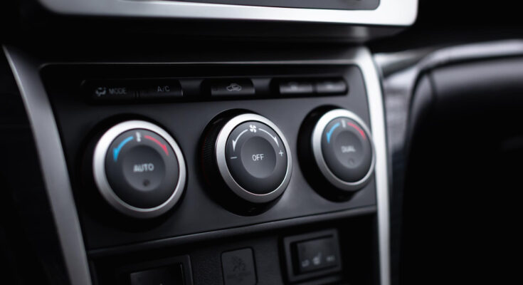 Car Climate Control Panel Close Up