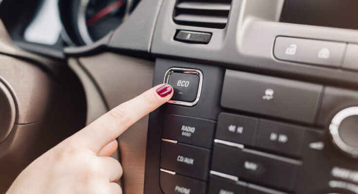 Hand Finger Press Button Eco Mode Car