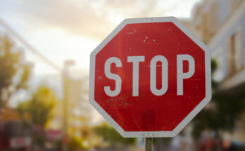 Stop Sign City While Dawn