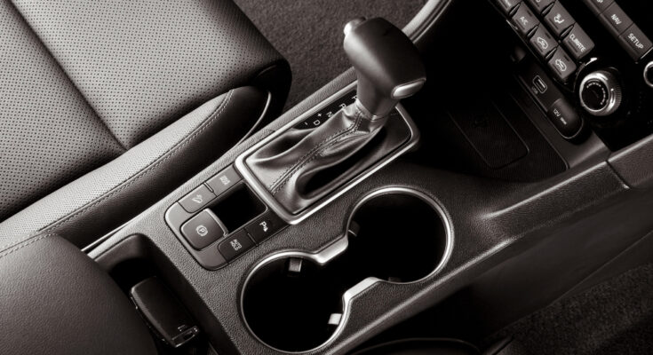 Automatic Gear Lever Inside New Car Top View